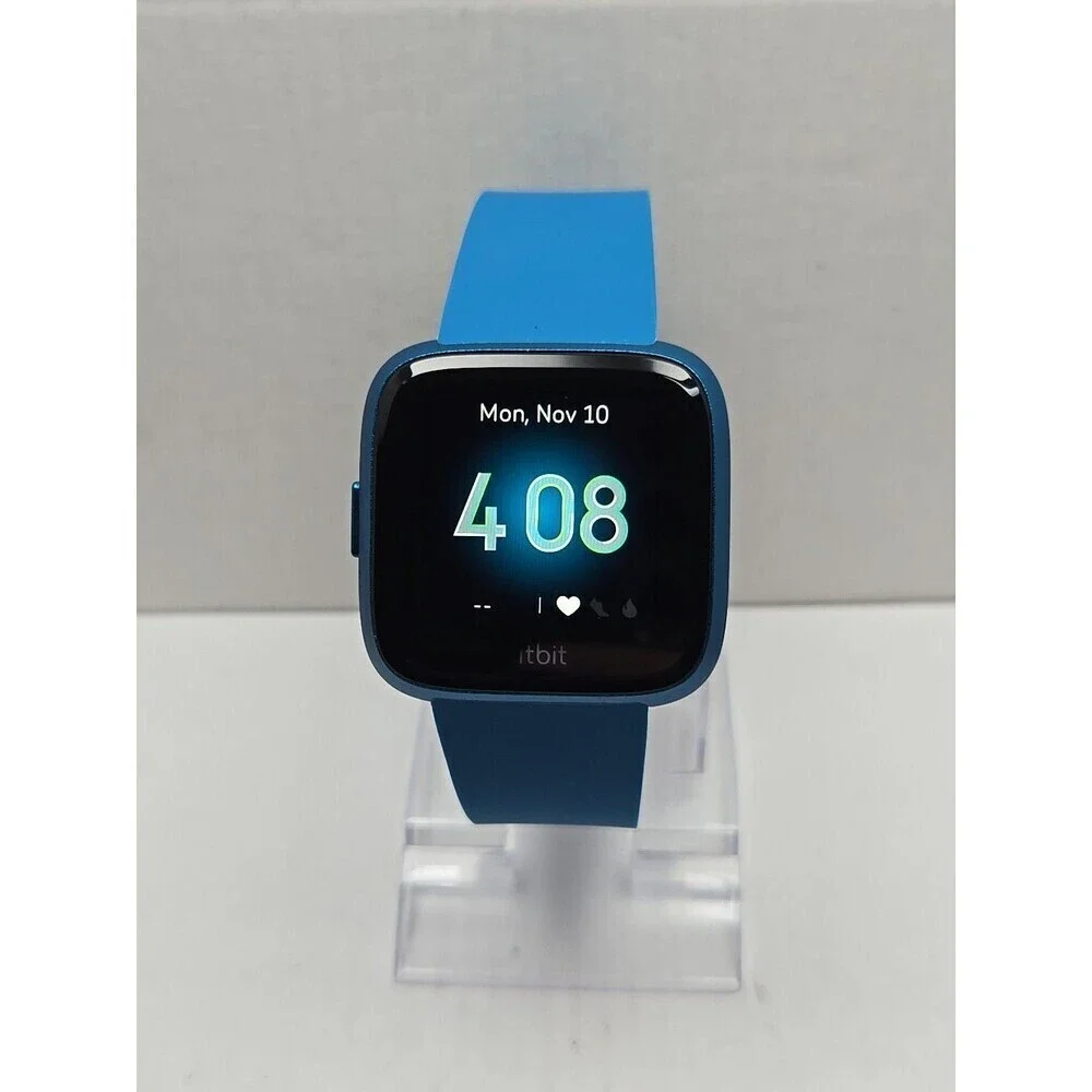 Fitbit Versa Lite FB415 Marina Blue Smartwatch HR 50m Aluminum Case With Charger